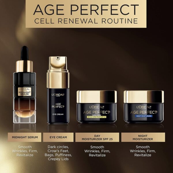 L'Oreal Paris Age Perfect Anti-Aging Under Eye Cream, Vitamin E, Antioxidants, Reduces Dark Circles, Puffiness, Age Perfect Cell Renewal, sensitive skin, Dermatologist Tested, Paraben Free, 1.7 fl oz