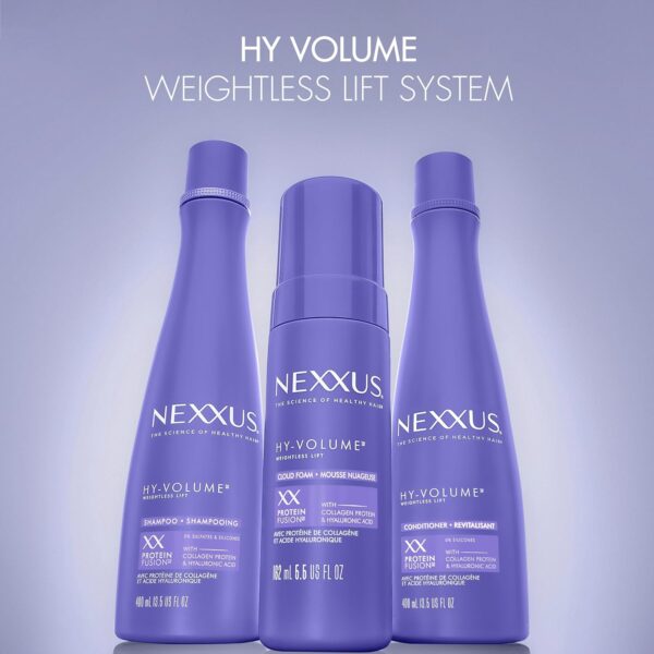 Nexxus Hy-Volume Weightless Lift Cloud Foam Treatment for Flat & Limp Hair, 48 Hours Volume, ProteinFusion with Collagen & Hyaluronic Acid, 5.5 fl oz