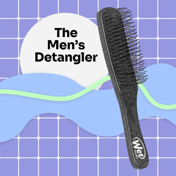 Wet Brush Detangling Hair Brush for Men, Black, Stimulates Scalp & Beard for Fuller Stronger Hair, Intelliflex Detangler Help Bristles Promote Growth & Protect from Breakage, Pain-Free