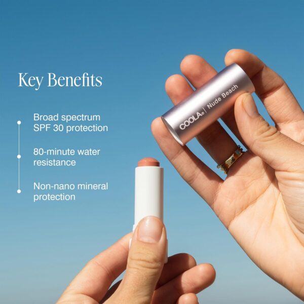 COOLA Organic Tinted Lip Balm & Mineral Sunscreen with SPF 30, Dermatologist Tested Lip Care for Daily Protection, Vegan, 0.15 Oz