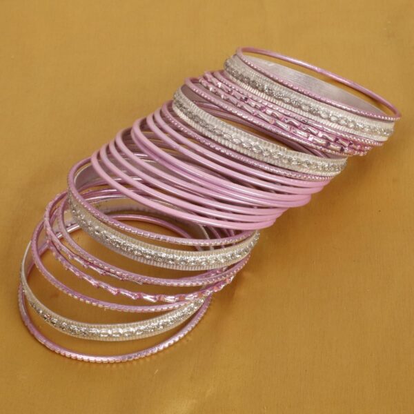 Touchstone Indian Metal Bangles for Women Gold Alloy Bracelets desi 2 Dozen Bangle Collection Bollywood Women's Jewelry Set Multi Stacking Wide Chunky Textured Golden Set of 24 in Gold or White Tone