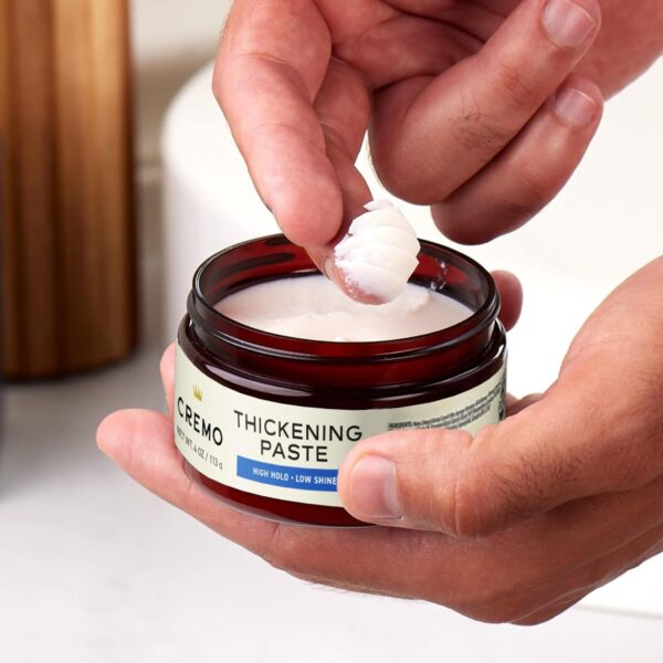 Cremo Mens Hair Paste - Premium Barber Grade Thickening Paste with High Hold and Low Shine, 4 Oz