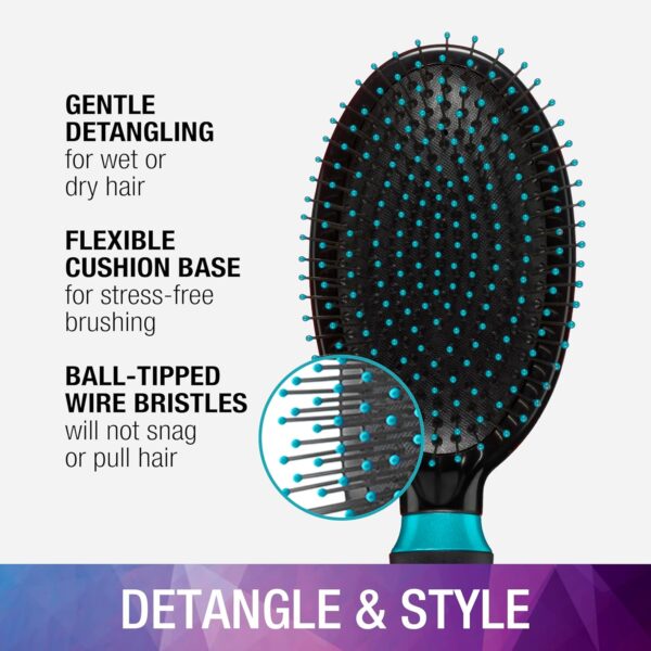 Conair Salon Results Hairbrush for Men and Women - Detangling Hair brush - Hairbrush for all hair types - Wire Bristles and Cushion Base