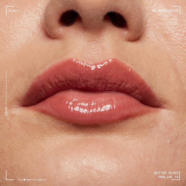 NYX PROFESSIONAL MAKEUP Butter Gloss, Non-Sticky Lip Gloss - Praline (Deep Nude)