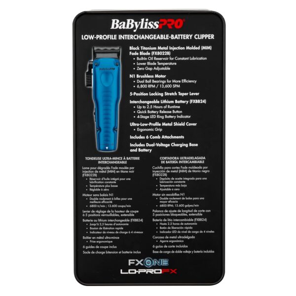 BaBylissPRO FXONE LO-PROFX Professional Cordless Clippers for Men with Interchangeable Battery