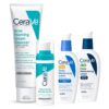 CeraVe Acne Skin Care Set, 5oz Acne Foaming Cream Cleanser + 1oz Resurfacing Retinol Serum + 2oz AM Facial Moisturizing Lotion with SPF 30 + 2oz PM Facial Moisturizing Lotion