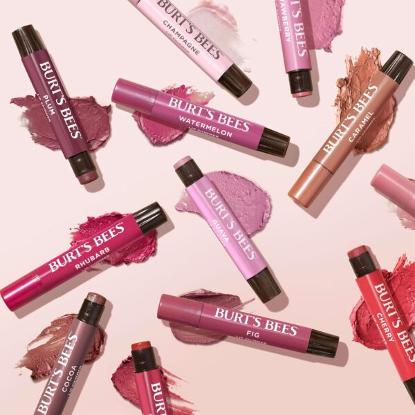 Burt's Bees Lip Shimmer Pink Collection, Mothers Day Gifts, Tinted Lip Balm Stick, Moisturizing for All Day Hydration with Natural Glowy Pigmented Finish & Buildable Color, 3 Tubes x 0.09 Oz