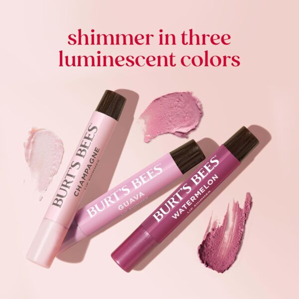 Burt's Bees Lip Shimmer Pink Collection, Mothers Day Gifts, Tinted Lip Balm Stick, Moisturizing for All Day Hydration with Natural Glowy Pigmented Finish & Buildable Color, 3 Tubes x 0.09 Oz