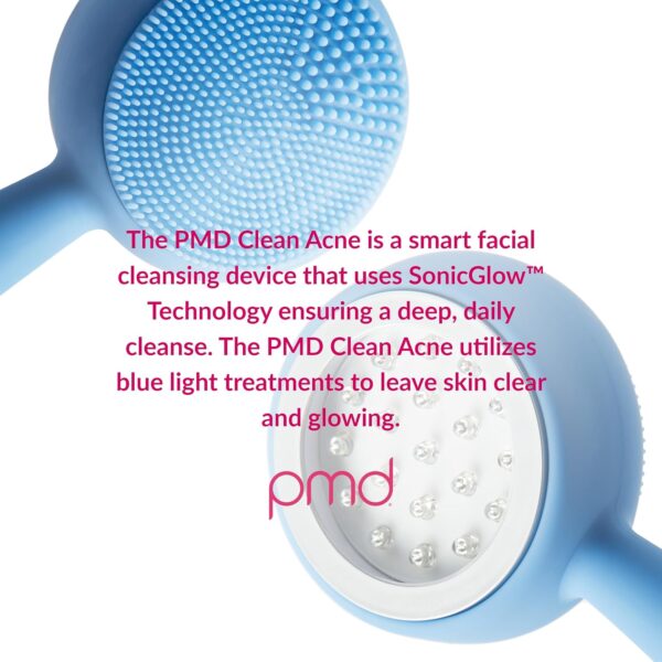 81CcXJ4JIHL._SL1500_.jpg PMD Beauty Facial Cleansing Brush - Smart Silicone Brush with Blue Light Treatment - SonicGlow Vibration - Waterproof Device for Acne