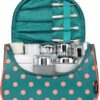 Yeiotsy Polka Dots Makeup Bag - Hanging Travel Toiletry Organizer for Women & Girls with Brush Holders