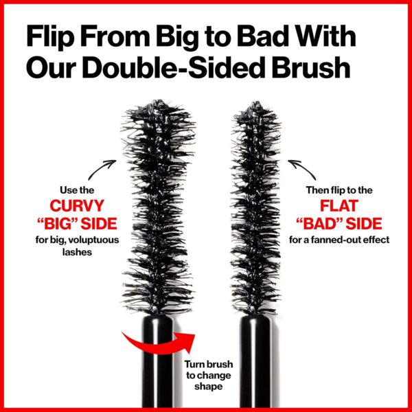 Revlon Mascara, So Fierce Big Bad Lash Eye Makeup, Volumizing, Lasts up to 24 Hours, No Clump, Smudge-Proof, Flake-Free, 760 Blackest Black, 0.34 fl oz