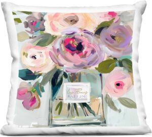 Stupell Industries Romantic Perfume Bottle Bouquet Indoor Printed Throw Pillow, 18 x 7 x 18, Pink