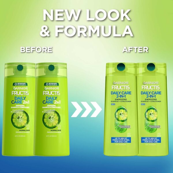 Garnier Fructis Fortifying 2-in-1 Shampoo and Conditioner for Stronger-Looking Hair with Touchable Softness, Daily Hair Care for Men and Women, Vegan, Paraben-Free 22 Fl Oz, 2 Count