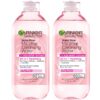 Garnier Micellar Water with Rose Water and Glycerin, Hydrating Facial Cleanser & Makeup Remover, For All Skin Types, Vegan, Cruelty Free, 13.5 Fl Oz (400mL), 2 Count
