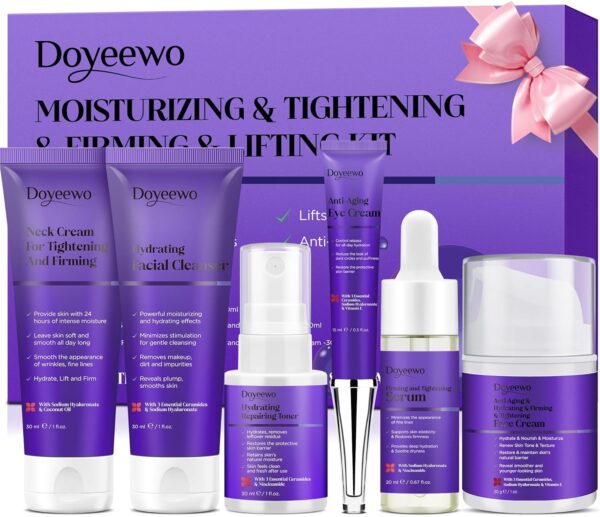 Skin Care Set,Professional Tighten Lift Firm Skincare for Women Teens Teenage Girl,Hydrate Anti-Aging Facial Skin Care Routine Kit,Travel Skincare Gift Set,Wife Mom Womens Gifts for Christmas Birthday