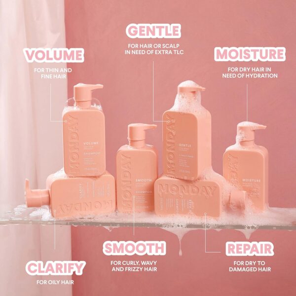 MONDAY HAIRCARE Clarify Shampoo and Conditioner Set 12oz for Oily Hair, Made with Grapefruit Extract, Coconut Oil, Shea Butter, Vitamin E and Provitamin B5