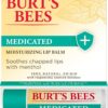 Burt's Bees Medicated Lip Balm, With Eucalyptus Oil and Menthol, Tint-Free, Natural Origin Lip Care, 2 Tubes, 0.15 oz.