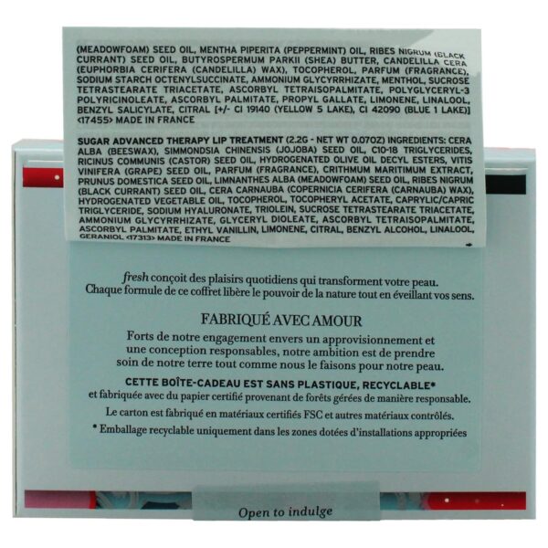 Tint, Mint and Treat Lip Kit by Fresh for Women - 3 Pc 0.07oz Sugar Lip Treatment - Rose, 0.07oz Sugar Freshening Lip Treatment - Mint Rush, 0.07oz Sugar Advanced Therapy Treatment Lip Balm