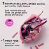 Real Techniques Double Time Brush + Lash 4 Piece Set, Dual-Ended Eye Makeup Brushes For Eyeshadow & Brows, Travel-Friendly Brush Caps For Storage, Eyelash Curler Included, Cruelty-Free