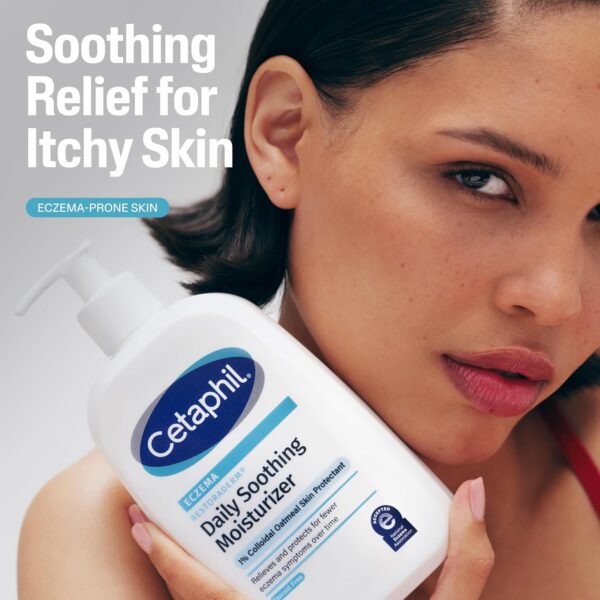 CETAPHIL ECZEMA RESTORADERM Soothing Moisturizer, For Eczema Prone Skin, 16 oz, Fewer Symptom Flare-Ups, 48 Hour Hydration, 1% Skin Protectant Colloidal Oatmeal, Steroid Free, Doctor Recommended Brand