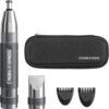 Conair Men Ear, Nose, and Eyebrow Trimmer, Patent 360 Bevel Blade for No Pull, No Snag Trimming Experience, 5-piece Kit with Travel Case