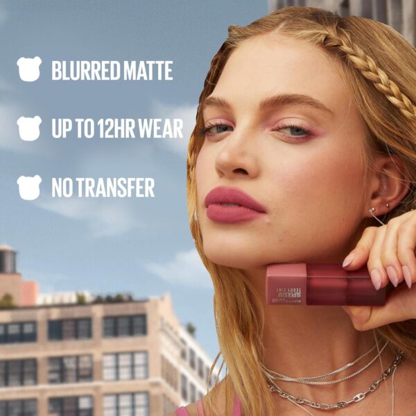 MAYBELLINE Super Stay Teddy Lip Tint, Long Lasting Matte Lipstick For Up To 12HR Wear, Current Mood, 1 Count
