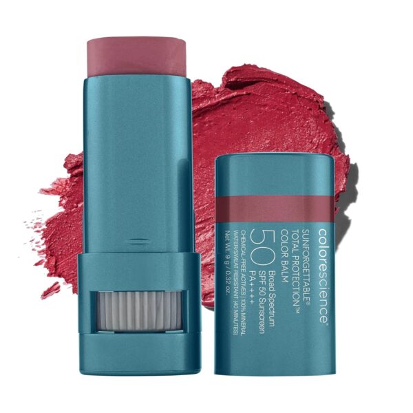Colorescience Sunforgettable Total Protection Color Balm SPF 50, Mineral, Broad Spectrum, Buildable Lip & Cheek Color