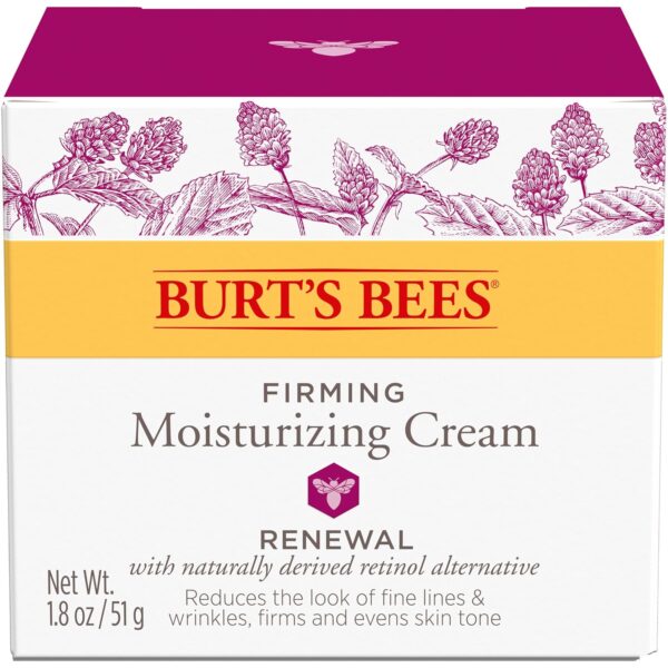 Burt's Bees Renewal Firming Face Cream, Mothers Day Gifts, Anti-Aging Retinol Alternative, Moisturizing Natural Origin Skin Care, 1.8 Ounce