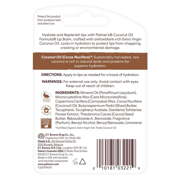 Palmer's Coconut Oil Formula Lip Balm Duo, All-Day Moisturization, Hydrates Dry, Cracked Lips (Pack of 2)
