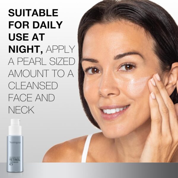 Neutrogena Retinol Face Moisturizer Cream, Rapid Wrinkle Repair, Anti-Wrinkle Night Moisturizer Cream, Anti-Wrinkle Face & Neck Cream Moisturizer with Hyaluronic Acid & Retinol, Paraben-Free, 1 fl. oz
