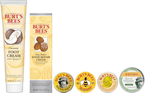 Burt's Bees Gifts Ideas - Classics Set, 6 Products in Giftable Tin – Cuticle Cream, Hand Salve, Lip Balm, Res-Q Ointment, Hand Repair and Foot Cream