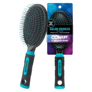 Conair Salon Results Hairbrush for Men and Women - Detangling Hair brush - Hairbrush for all hair types - Wire Bristles and Cushion Base