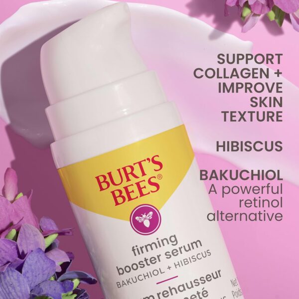 Burt's Bees Firming Collagen Face Serum, Natural Origin Retinol Alternative Improves Skin Texture & Supports Anti-Aging, with Bakuchiol, Lightweight - Firming Booster (1 oz)