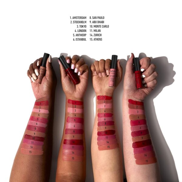 NYX PROFESSIONAL MAKEUP Soft Matte Lip Cream, Lightweight Liquid Lipstick - Monte Carlo (Deep Cranberry Red)