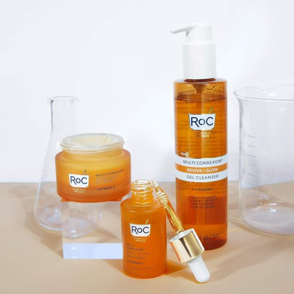RoC Multi Correxion Revive + Glow 10% Active Vitamin C Serum for Face, Daily Anti-Aging Wrinkle and Skin Tone Skin Care Treatment, Brightening Serum, 1 Fluid Ounce