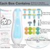 Baby Nail Trimmer 21 in 1, Usage Labeled Case & 13 Extra Replacement Tools, Royal Angels Baby Electric Nail File, Baby Nail Care, Nail Clipper Newborn Toddler Toes & Fingernails Nail Kit (Blue)