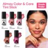 Almay Lip and Cheek Tint, Color & Care Tint Stick, Multi-Use Moisturizing Blush and Lip Color, Dewy Finish, 400 Nude Flush, 0.25 oz