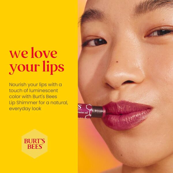 Burt's Bees Lip Shimmer Pink Collection, Mothers Day Gifts, Tinted Lip Balm Stick, Moisturizing for All Day Hydration with Natural Glowy Pigmented Finish & Buildable Color, 3 Tubes x 0.09 Oz