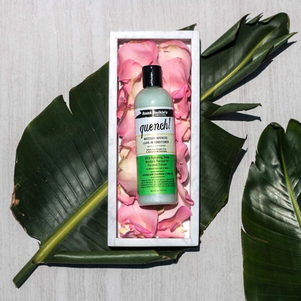 Aunt Jackie's Curls and Coils Quench Moisture Intensive Leave-In Hair Conditioner for Natural Curls, Coils and Waves, Enriched with Shea Butter, 12 oz