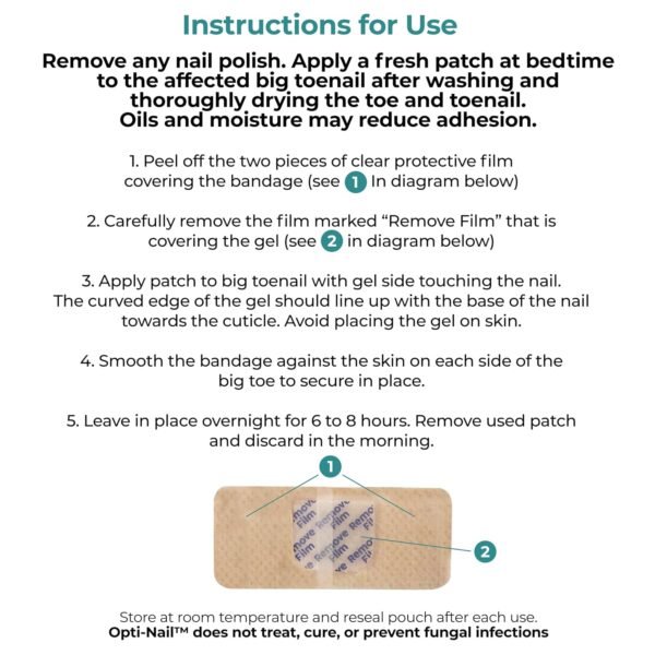 Opti-Nail Fungal Nail Renewal Patches - 21 Patches, Night-Time Treatment Improves Nail Appearance While You Sleep