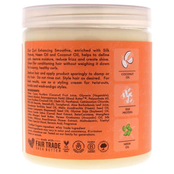 SheaMoisture Curl Enhancing Smoothie Hair Cream for Thick, Curly Hair Coconut and Hibiscus Sulfate Free and Paraben Free Curl Cream 20 oz