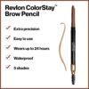 Revlon Eyebrow Pencil, Colorstay Eye Makeup with Eyebrow Spoolie, Waterproof, Longwearing Angled Precision Tip, 210 Soft Brown, 0.01 Oz