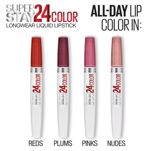 Maybelline Super Stay 24, 2-Step Liquid Lipstick Makeup, Long Lasting Highly Pigmented Color with Moisturizing Balm, Very Cranberry, Ruby Red, 1 Count