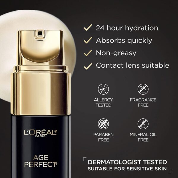 L'Oreal Paris Age Perfect Anti-Aging Under Eye Cream, Vitamin E, Antioxidants, Reduces Dark Circles, Puffiness, Age Perfect Cell Renewal, sensitive skin, Dermatologist Tested, Paraben Free, 1.7 fl oz