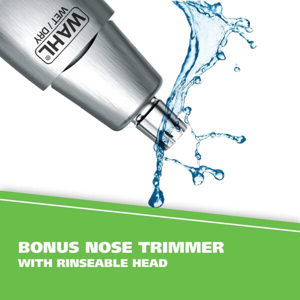 Wahl Groomsman Cord/Cordless Hair Trimmer kit for Men for Mustaches, Hair, Nose Hair, and Light Detailing and Grooming with Bonus Wet/Dry Electric Battery Nose Trimmer – Model 5623V