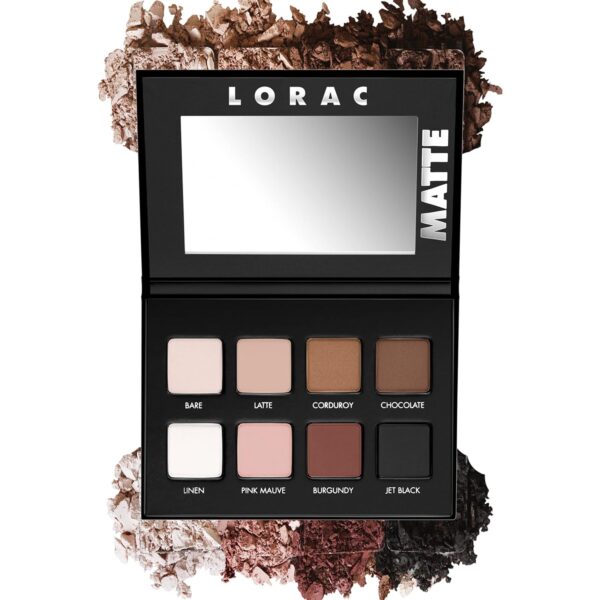 LORAC PRO Matte & Shimmer Eyeshadow Palette, Metallic High Pigmented, Mirror Compact