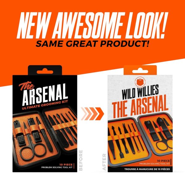 Wild Willies 10-Piece Manicure & Pedicure Kit - Multifunctional Mens Grooming Kit - Includes Nail Clippers, Scissors, Tweezers, Files - Compact Travel Manicure Set for Men & Women - All-in-One Case