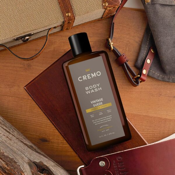 Cremo Body Wash Men, A Vintage Suede with Notes of White Moss and Rich Amber, 16 Fl Oz