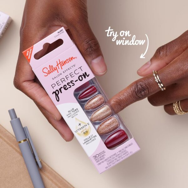Sally Hansen Salon Effects Perfect Press-On Nails, Out of This Pearl, Press On Nails, Easy to Apply, Nail Glue & Adhesive Tabs Included