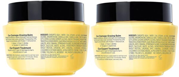 L'Oreal Paris Hair Care Elvive Total Repair 5 Damage Erasing Balm, Conditioning Hair Mask for Damaged Hair, with Almond and Protein, 8.5 fl; oz, (Pack of 2)